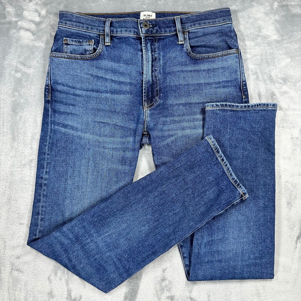 Flint and Tinder Slim Fit Jeans Mens 31x30 Blue Denim Made in USA Stretch